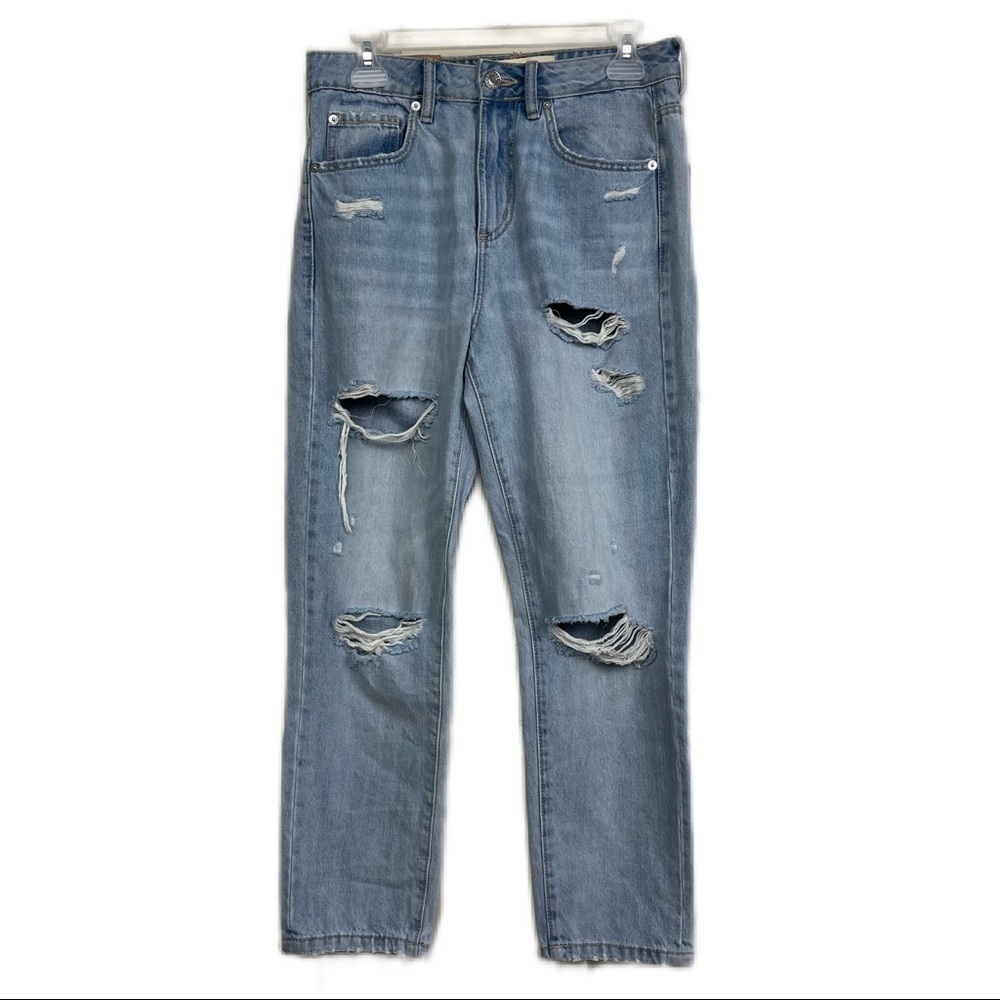 NWT - Mom Destroyed Bleach Super High Rise Jeans  Size 7